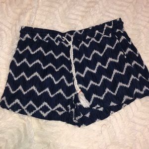 Blue and white shorts